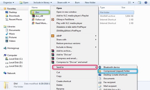 extract Divi theme and install